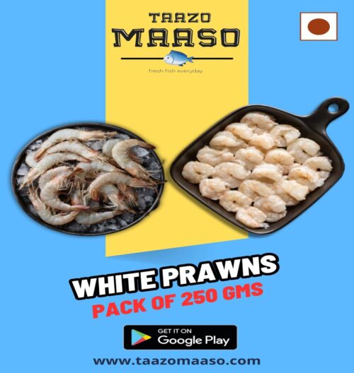 White Prawns<br><b  style="color:red; font-size:15px">Per: 250 gm-Gross (125 gm-Net wt.-10 to 12 nos)</b>