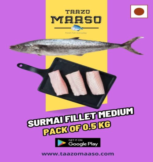 Surmai Fillet - Med. Size<br><b  style="color:red; font-size:15px">Per: 500 gm-Gross (300 gm-Net wt.)</b>